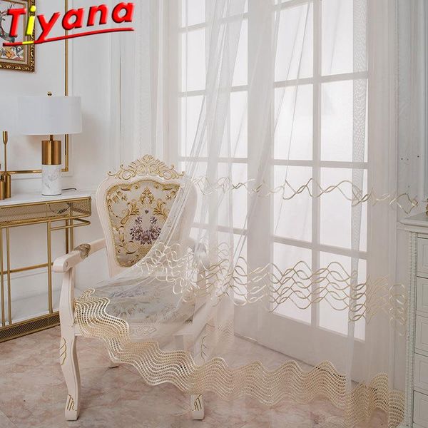 

wavy geometric pattern curtains for living room beige stripes yarn gauze for bedroom balcony kitchen #vt