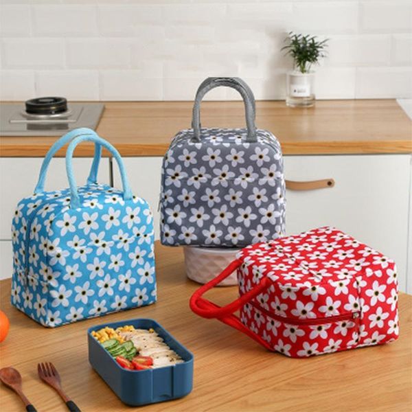 

storage bags 1pcs fresh cooler waterproof nylon portable zipper thermal oxford lunch for women convenient box tote food