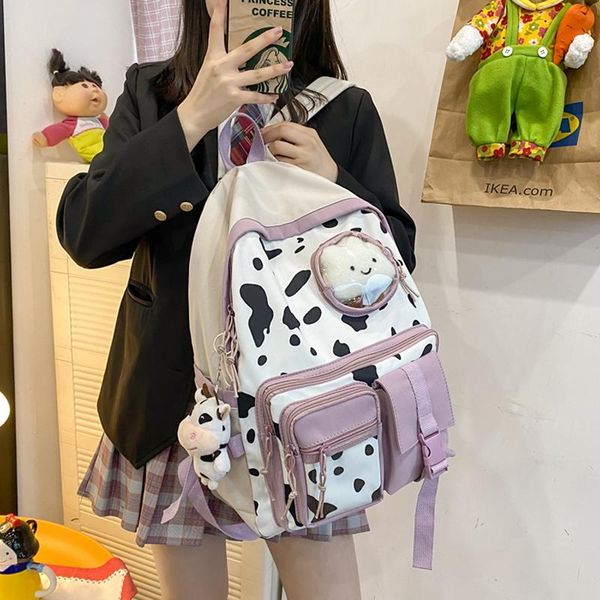 

backpack joypessie fashion girl school bag kawaii cow print college bookbag lapmochila women cute travel rucksack female