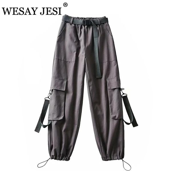 

women's pants & capris wesay jesi women cargo pant 2021 spring autumn fashion female loose casual drawstring streetwear harajuku straig, Black;white