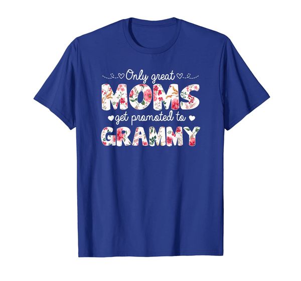 

mothers day great moms get promoted to grammy t-shirt, White;black