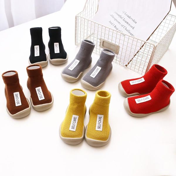 

first walkers 1pair baby walking shoes boy girl soft anti slip indoor cotton socks with rubber soles born spring summer floor