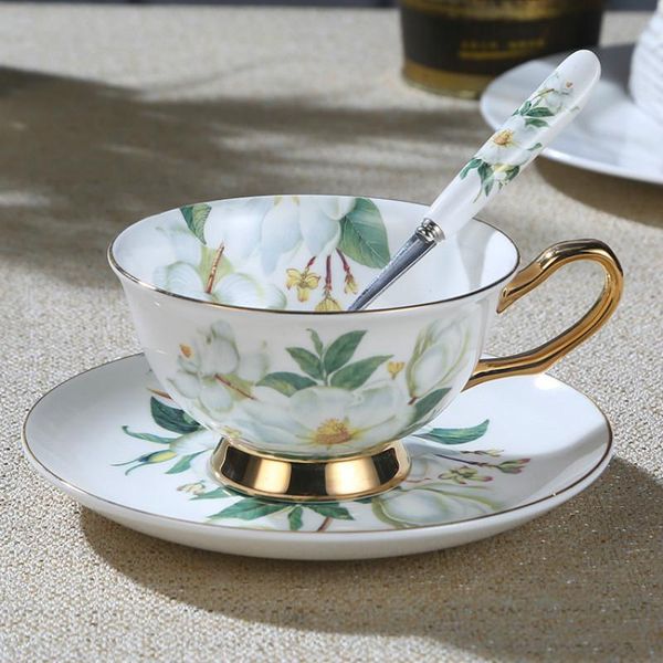 

cups & saucers european noble bone china coffee cup saucer and spoon set luxury ceramic porcelain teacup shop english afternoon tea