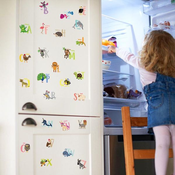 

wall stickers 26 letters small size switch cabinet notebook refrigerator room decor aesthetic flowers