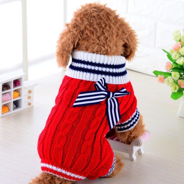 

dog apparel navy butterfly knot four-legged warm winter sweater pet clothes small medium puppy clothing dachshund