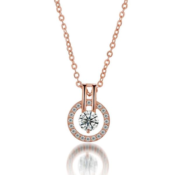 

pendant necklaces cross-border full diamond starry sky necklace, lover's eye zircon necklace round women's fashion 2021, Silver