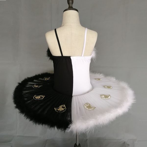 

2021 new professional ballet tutu black skirt dancer performance classical tutu dress woman platter pancake tutu costume, Black;red