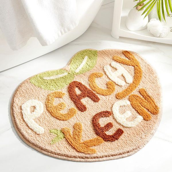 

carpets flocking cute fruit apple peach non- slip foot mat hallway porch rug for home livingroom door mats suck water bath carpet