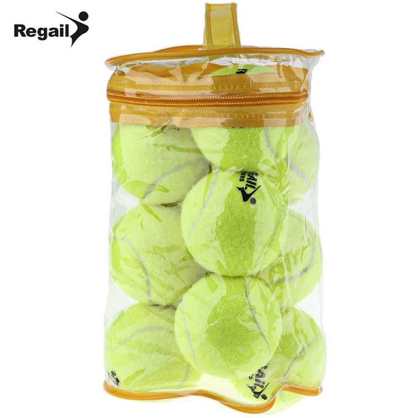 

regail 12pcs high elasticity tennis training ball natural rubber tennis ball sport training competition for outdoor sports