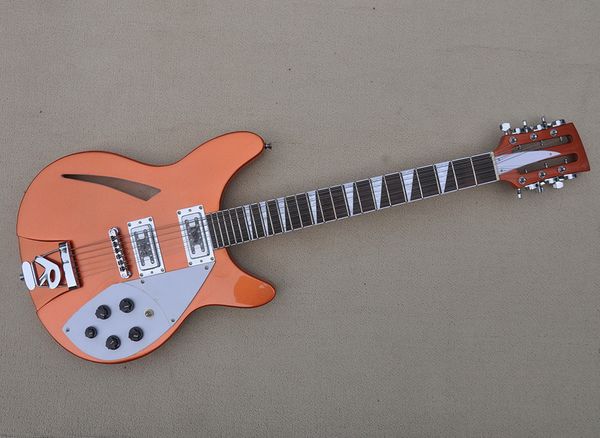 

12 strings semi-hollow electric guitar with white pickguard,rosewood fretboard