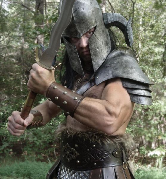 

medieval steampunk leather rivet gothic arm armor guard