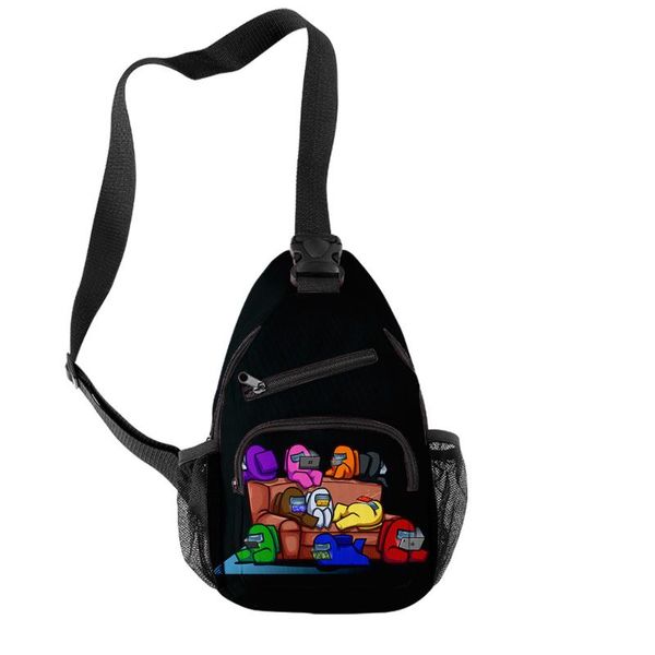 

school bags game am ong us men chest crossbody shoulder oxford waterproof travel casual boys sprots