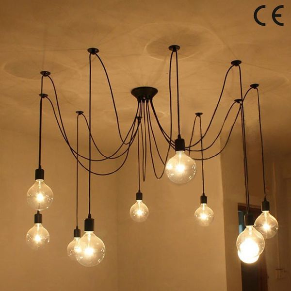 

modern big spider industrial black vintage pendant lamp loft led 14 heads e27 hanging lights for living room restaurants kitchen lamps