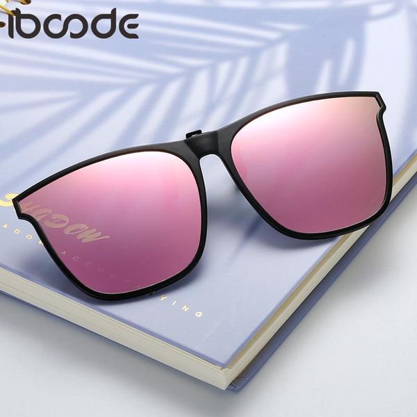 

iboode men women polarized sunglasses clip night vision fishing driving sun glasses mirror female goggle eyewear uv400, White;black