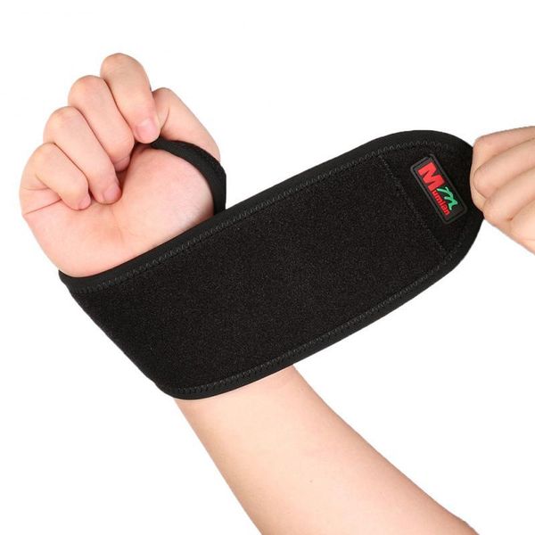 

wrist support 1pcs sweatband adjustable wristband badminton basketball tennis fitness protector sport universal, Black;red