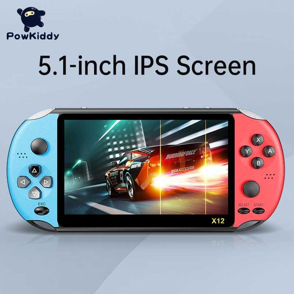 

portable game players powkiddy x12 pro retro handheld console built-in 2000+ mini video player 5.1inch ips screen