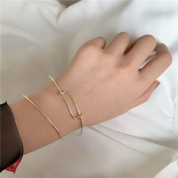 

hbp fashion golden smooth round bead elastic small pure silver bracelet for female students