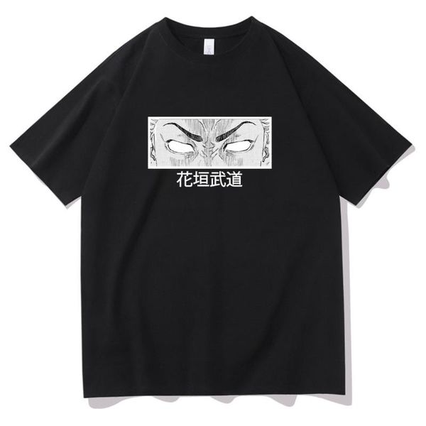 

men's t-shirts summer men oversized t-shirt manga huaheng five ways eyes print t shirt short sleeve tees tokyo revengers tshirt, White;black
