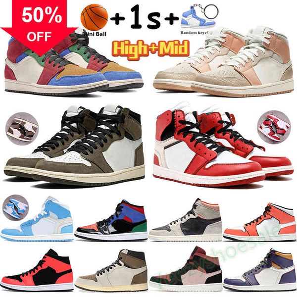 

boots basketball high shoes 1 1s mens sneakers chicago white wolf grey sail cactus reverse mid milan infrared 23 turf orange canyon rust men, Black