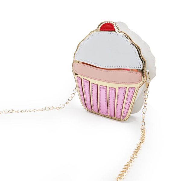 

evening bags ice cream for women 2021 cute cartoon cupcake mini pu leather small chain clutch crossbody girl shoulder messenger bag