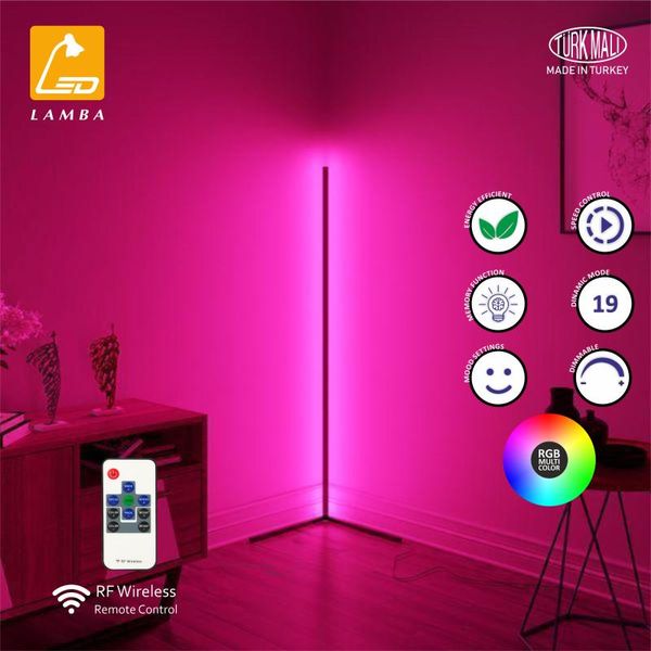 

floor lamps lambaled modern minimalist l corner rf remote control rgb led lamp - different body colors
