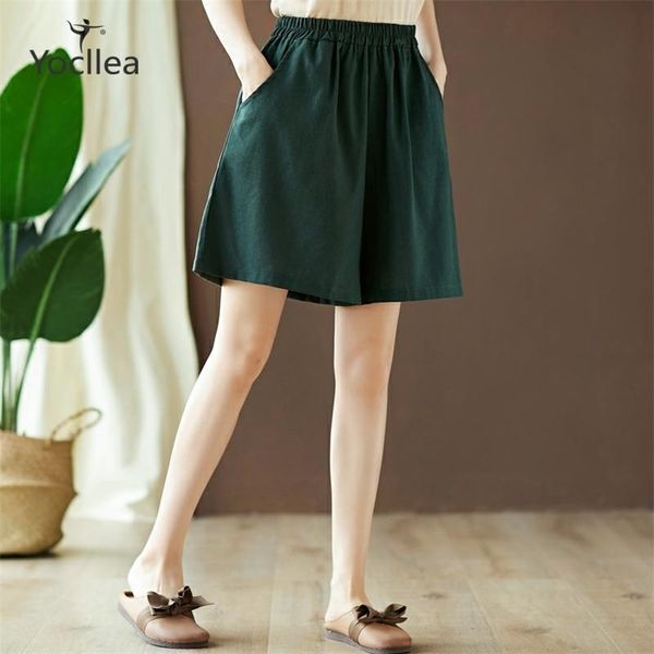 

women's shorts summer cotton linen large size loose casual wide leg shorts skirts trousers 210625, White;black