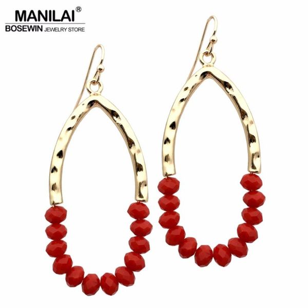 

dangle & chandelier manilai 5 colors bohemia charm crystal beaded drop earrings women statement fashion jewelry beach accessories, Silver