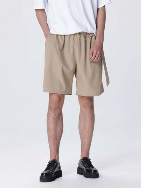 

men elastic waist shorts g02u#, Black