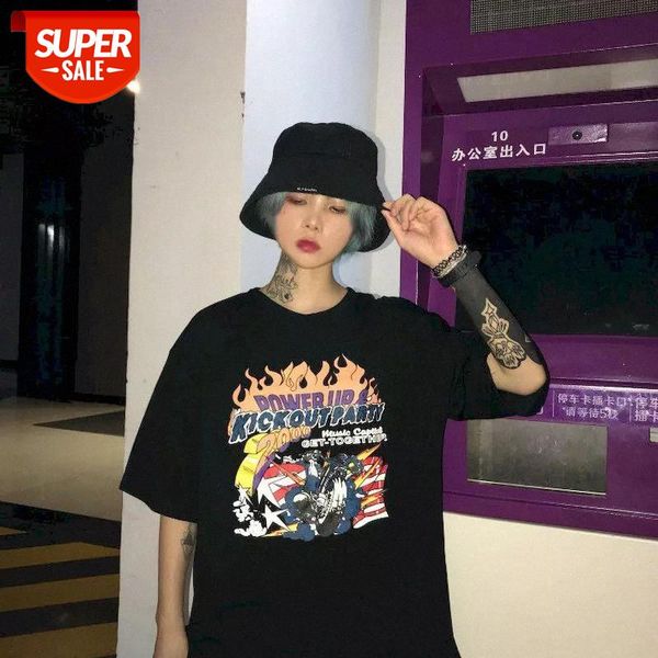 

harajuku graphic t shirts women black t shirt short sleeve tshirt oversized tee printed o-neck couple clothes t-shirts #1a6a, White