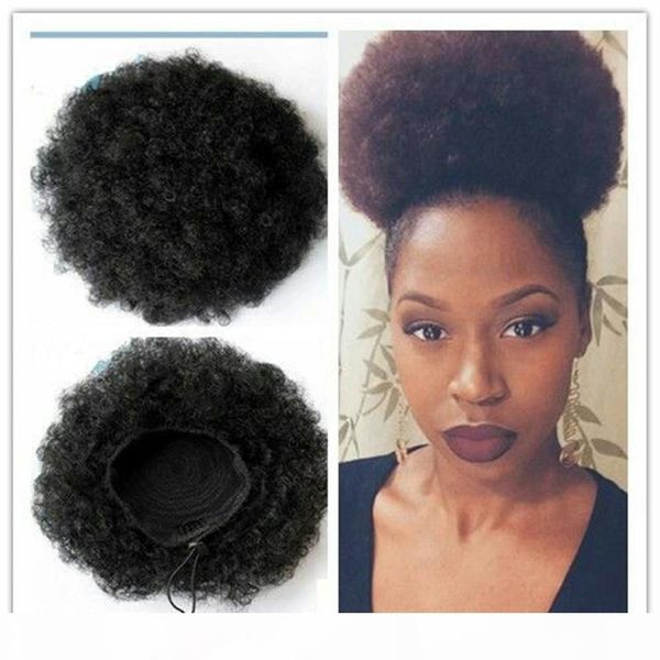 

beauty kinky curly ponytail for black women natural afro curly non remy hair 1 piece clip in ponytails 100% human hair(10inch