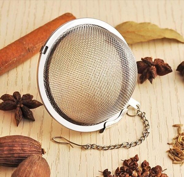 

stainless steel tea pot infuser sphere mesh strainer filler ball 5cm wholesale