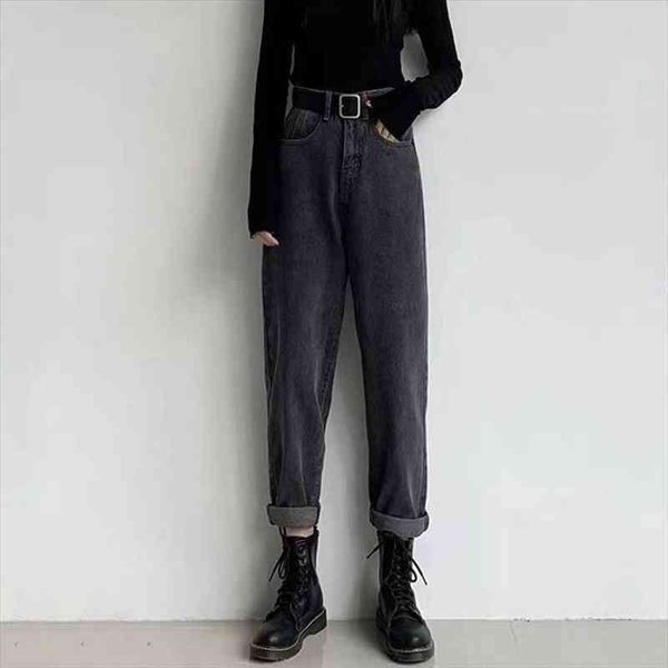 

straight pants vintage casual women jeans pockets black spring autumn trousers high waist pant for female, Blue
