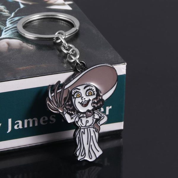 

keychains residents evils 8 village lady dimitrescu keychain alcina figure metal pendant key chain women men keyring jewelry, Silver