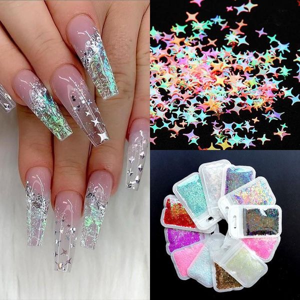 

nail glitter flakies irregular colorful sequins diy art decoration, Silver;gold