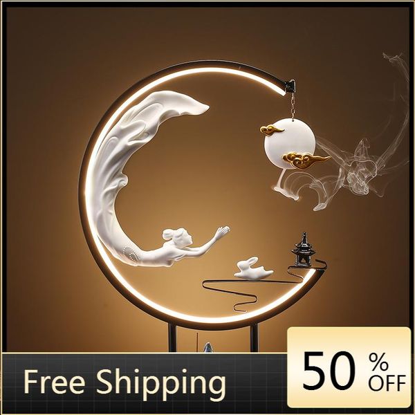 

fragrance lamps hanging backflow incense burner moon led stand buddha smoke stick holder incenso meditation decoration 50xl
