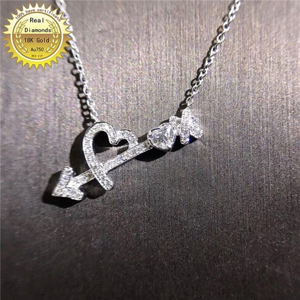 

chains 100% 18k white gold natural diamond love necklace all use 0.33ct and have certificate hm027, Silver