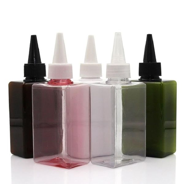 

storage bottles & jars 150ml squeeze bottle pink white brown makeup packaging refillable shampoo shower gel container square needle tip drop