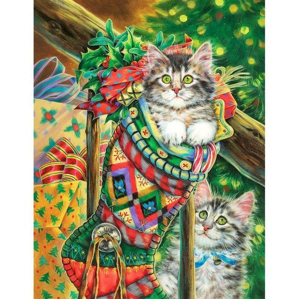 

paintings chenistory painting by numbers socks cat animal art pictures 40x50cm color canvas for kids home decoration diy christmas gift