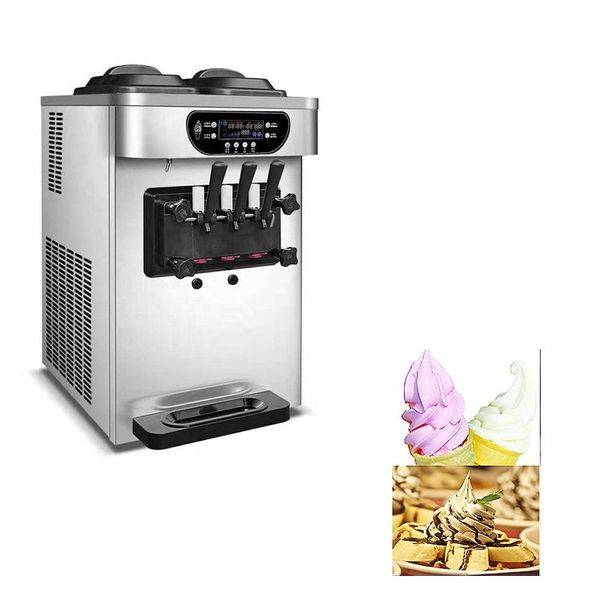 

ice cream making machine three flavors deskcommercial soft small three-color