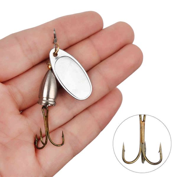 1 pc Durável Alto Carbono Ganchos De Metal Hard Metal Colher Trolling Lâmina Lantejoulas Spinner Bait Wobbler Lure Pesca Tackles Sets 6.5cm