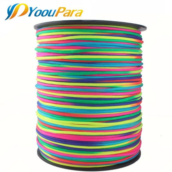 

dhl rainbow paracord 1000ft 7 strands nylon rope parachute cord paracorde for outdoor camping emergence or diy bracelet etc