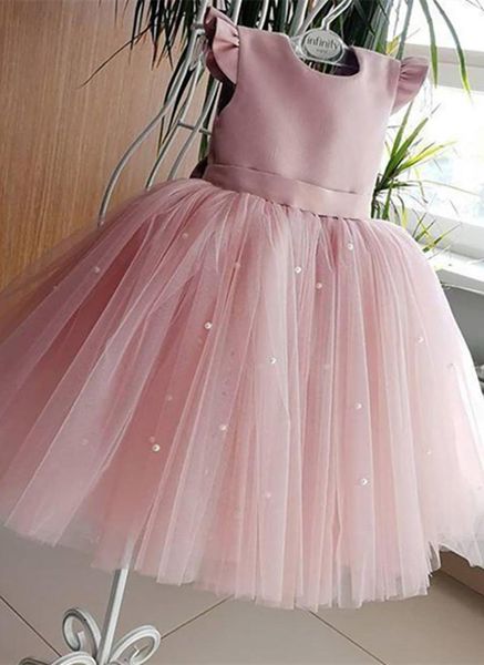 

girl's dresses o-neck girls pageant baby children party dress birthday christmas kids formal wear custom beaded tulle flower, Red;yellow