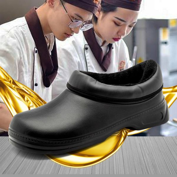 

2021 new slip on resistant kitchen work non-slip waterproof oil-proof chef breathable mules clogs garden safety shoes dcta, Black