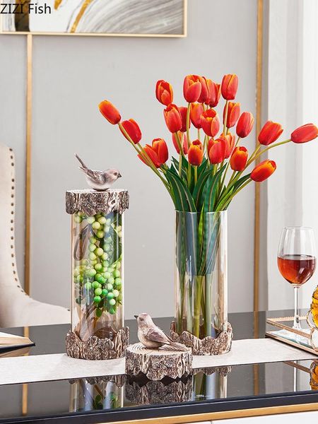 

vases creativity glass vase antique resin bird decorative candy jar tea canister multi purpose storage jars vintage home decor