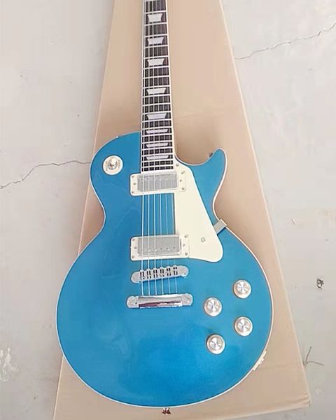 

customized blue sparkle electric guitar with mini humbuckers