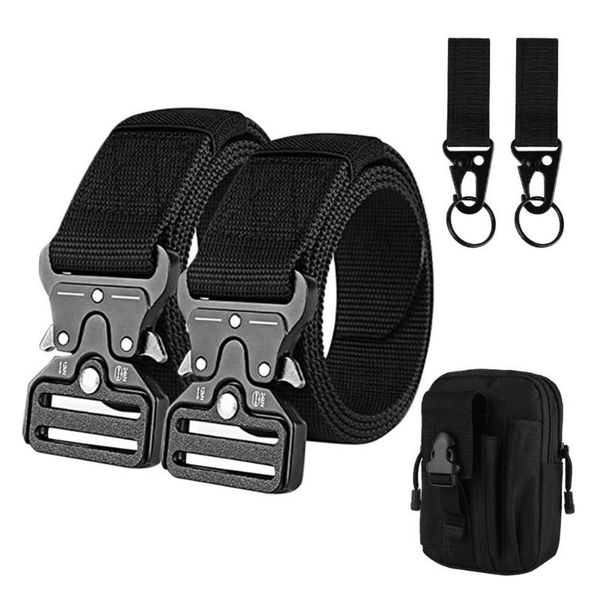 

waist support military nylon belt for men combat with zinc alloy buckle tactical adjustable outdoor training equipment, Black;gray