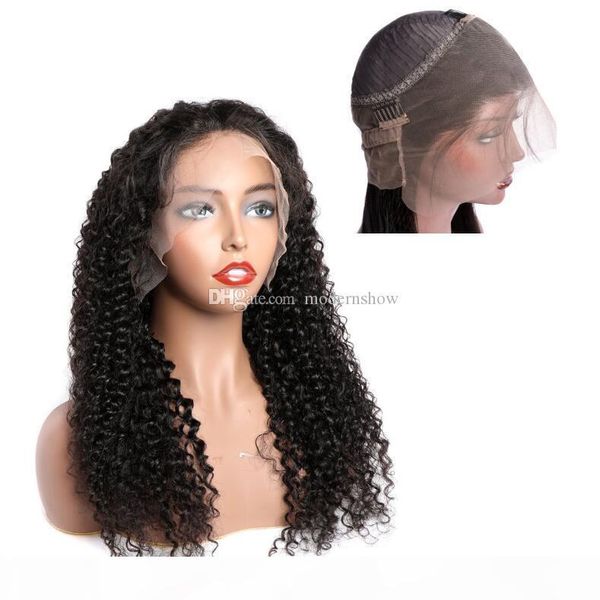 

brazilian pre plucked curly wave 360 degree swiss lace frontal human hair wigs with natural hairline virgin peruvian, Black;brown