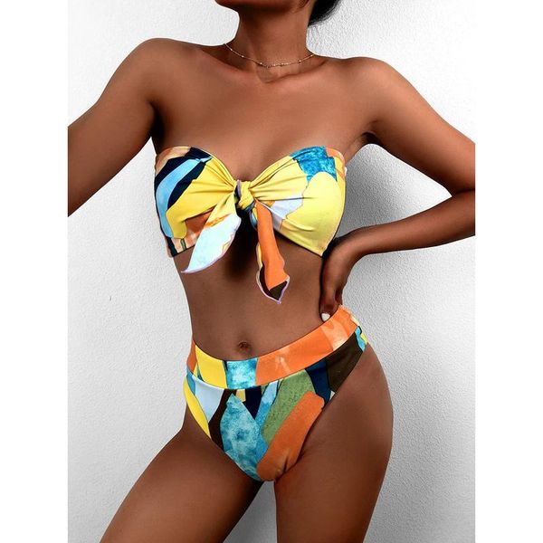 

one-piece suits woman high waist bikini set 2021 summer swimwear sets beachwear swimsuit bikinis for bathing suit women's tube top