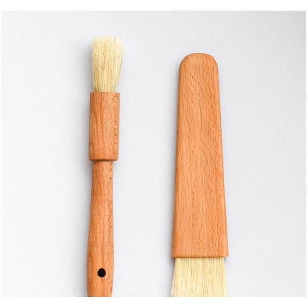 

barbecue oil brush with bristle natural beech wood handle flat pastry bbq baking household kitchen roast bast jlloyg insyard