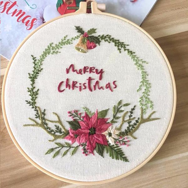 

other arts and crafts diy christmas pattern embroidery set needlework tool printed beginner cross stitch kit handmade home decor